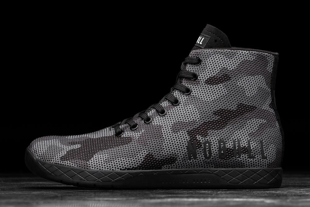 NOBULL Men's High-Top Training Shoes - Black Camo - Ireland (3942OLKHP)